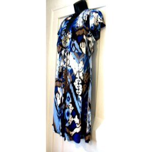 Style&Co. Black/Blue Retro Dress Plus Size 2X. check Measurements